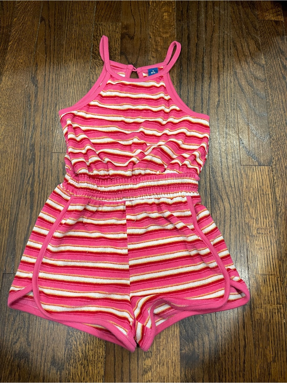 Old Navy Girls Pink Striped Romper size 6/7